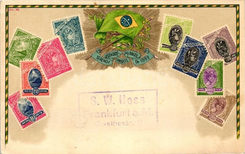 * T1/T2 Brazil - Set Of Stamps, Ottmar Zieher's Carte Philatelique No. 38. Litho - Unclassified