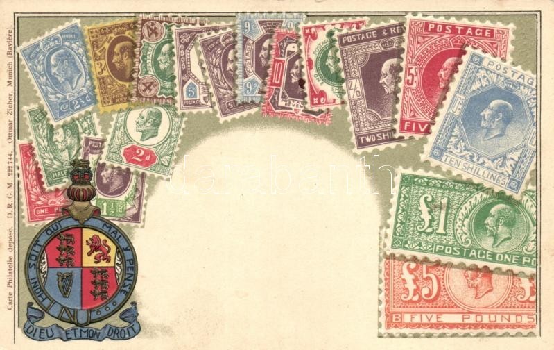 ** T2 United Kingdom - Set Of Stamps, Ottmar Zieher's Carte Philatelique Litho - Non Classés