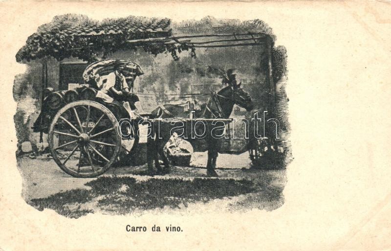 ** T4 Carro Di Vino / Italian Folklore, Wine Cart (wet Damage) - Non Classés