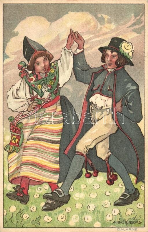 * T2 Dalarne / Swedish Folklore Art Postcard S: Aina Stenberg - Non Classés