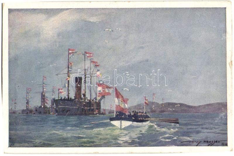 ** T2 Die Seeschlacht Bei Lissa. Flaggengala Im Hafen Von Lissa / WWI K.u.K. Kriegsmarine, Österr. Flottenverein Nr F. 1 - Non Classés