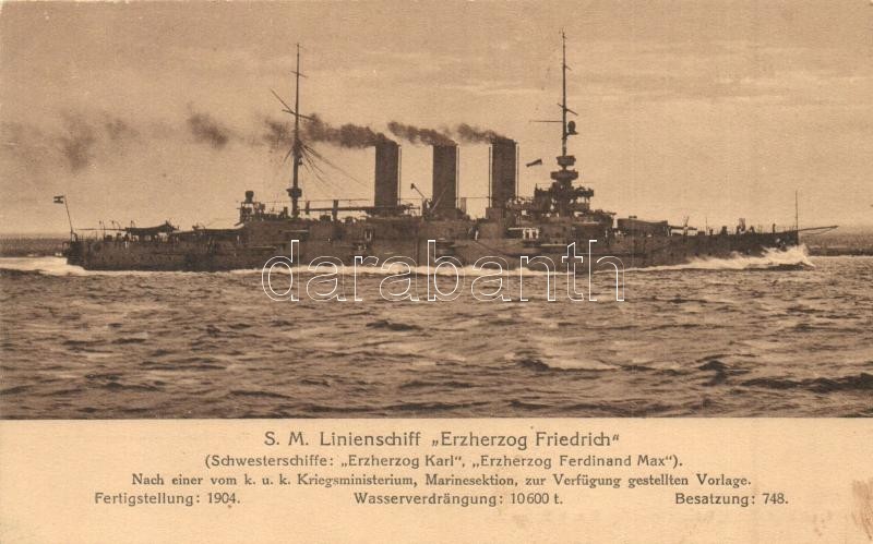 T2 SMS Erzherzog Friedrich Pre-dreadnought Csatahajó / SM Linienschiff Erzherzog Friedrich / K.u.K. Kriegsmarine SMS Erz - Non Classés
