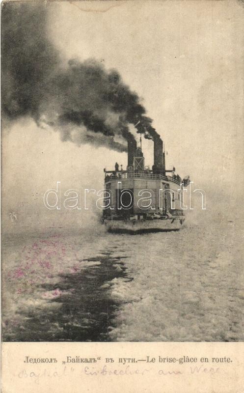 T2/T3 Bajkál Jégtörő Hajó úton / Le Brise-glace En Route / Baikal Icebreaker Ship On Road - Unclassified