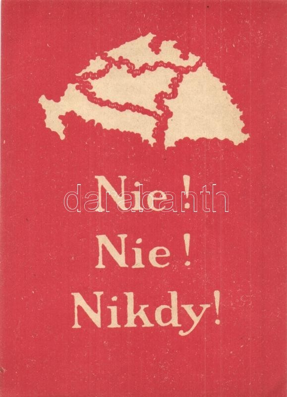 ** T2 Nie! Nie! Nikdy! / Nem! Nem! Soha! Szlovák Nyelvű Irredenta Lap / Slovakian Language Irredenta Card (non PC) - Non Classés