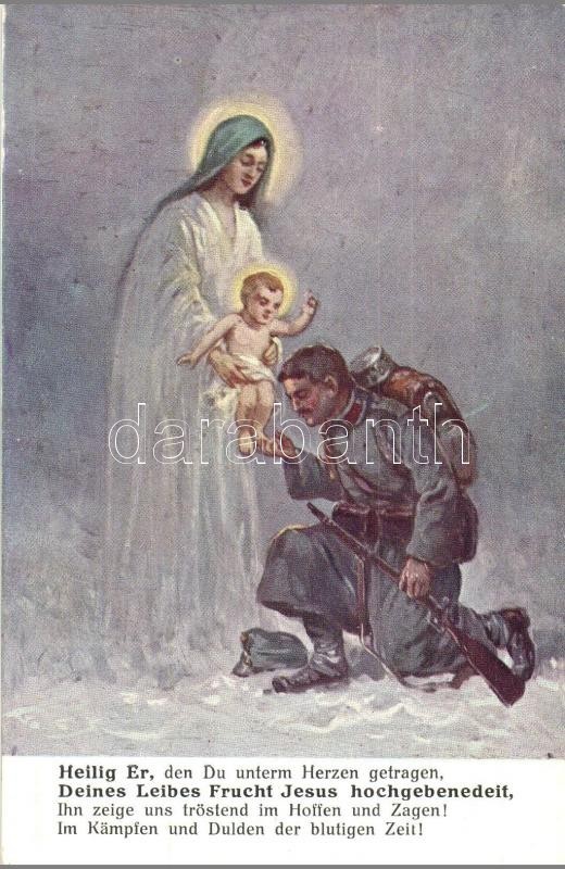 * T2 WWI K.u.k. Military Art Postcard, Virgin Mary And Jesus With Soldier. A.F.W. III/2. Nr. 753-3. - Unclassified