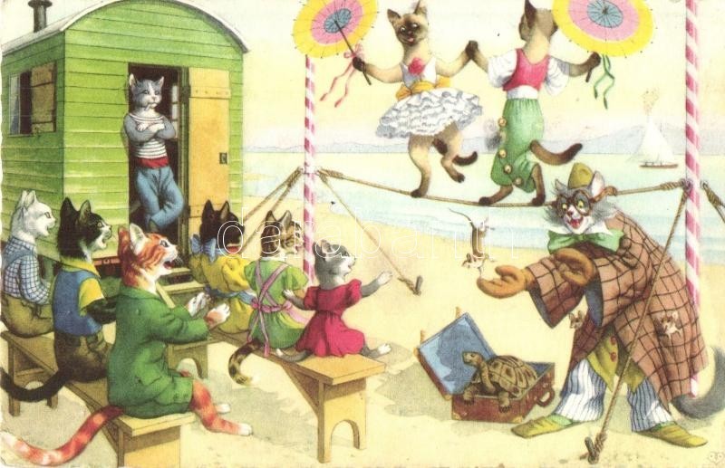 * T2/T3 Cat Circus. Alfred Mainzer No. 4869. - Modern Postcard (EK) - Unclassified