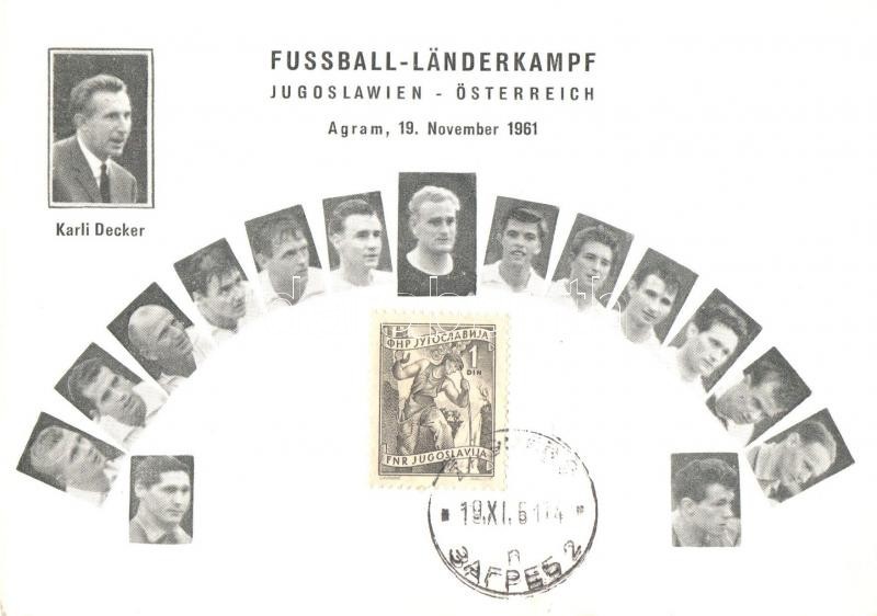 T2 1961 Fussball-Länderkampf Jugoslawien-Österreich, Agram / Yugoslavia-Austria Football Match In Zagreb, Karli Decker - Non Classés