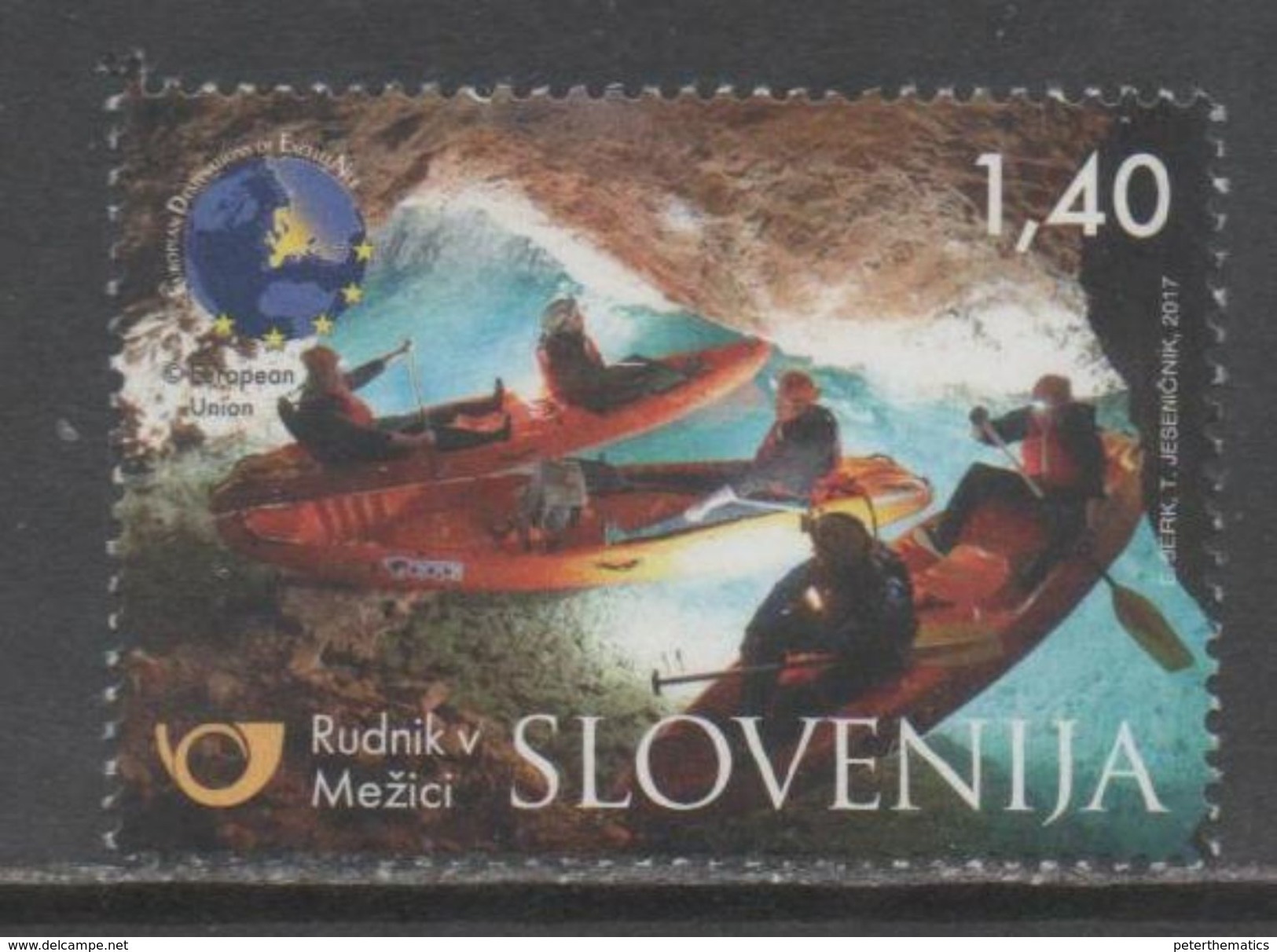 SLOVENIA, 2017, MNH, TOURISM, CAVES, CANOES, MEZICA MINE, 1v - Andere & Zonder Classificatie