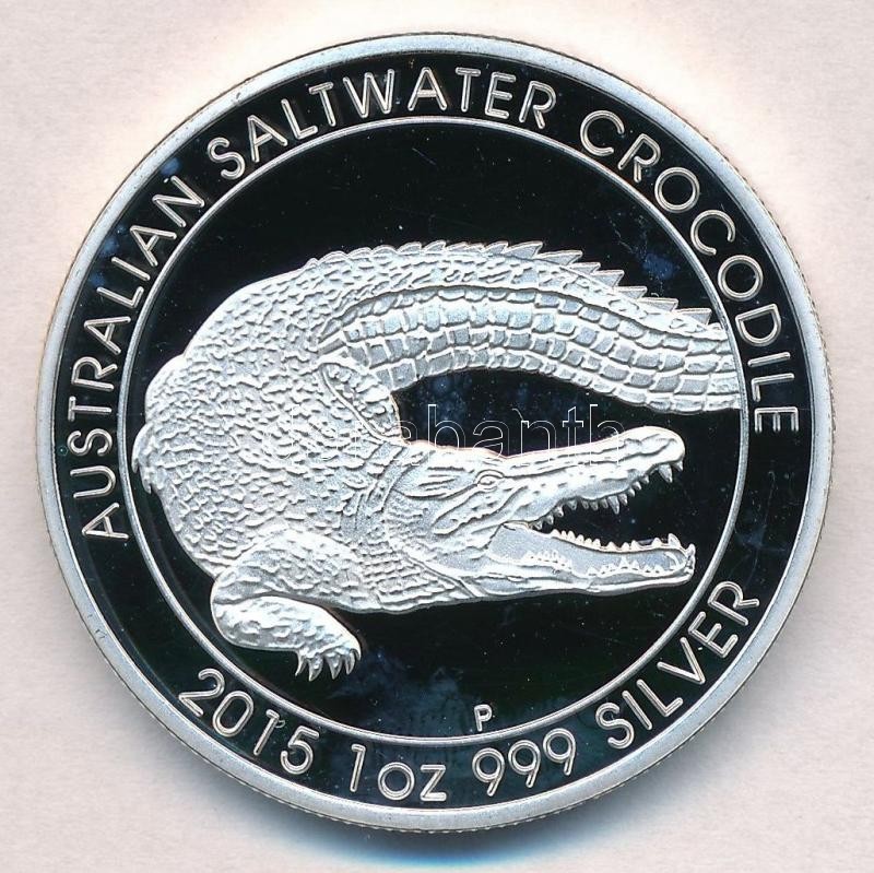 Ausztrália 2015. 1$ Ag 'Bordás Krokodil' T:PP Fo.
Australia 2015. 1 Dollar Ag 'Australian Saltwater Crocodile' C:PP Spot - Non Classés