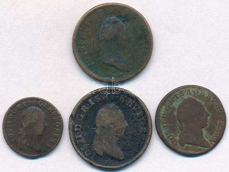 Ausztria 1780W 1kr Cu 'II. József' + 1781A 1/4kr Cu + 1781H 1kr Billon + 1782A 1/2kr Cu T:2-,3 Oxidáció
Austria 1780W 1  - Non Classés