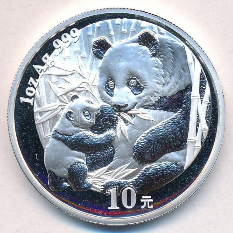 Kína 2005. 10Y Ag 'Panda' (1oz/0.999) T:PP
China 2005. 10 Yuan Ag 'Panda' (1oz/0.999)  C:PP
Krause KM#1592 - Non Classés