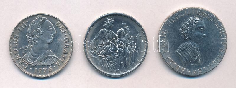 Svájc 1865. 5Fr Fe Hamisítvány + Spanyolország 1776. 8R 'III. Károly' Fe Hamisítvány + Orosz Birodalom 1R 'Péter' Fe Ham - Unclassified