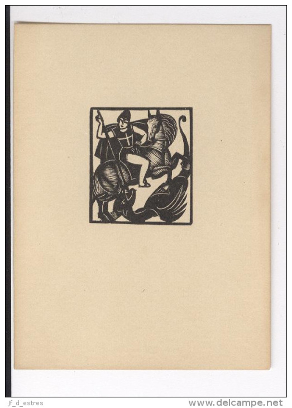 Ex Libris St Georges Terrassant Le Dragon Style 1930 Anonyme - Exlibris