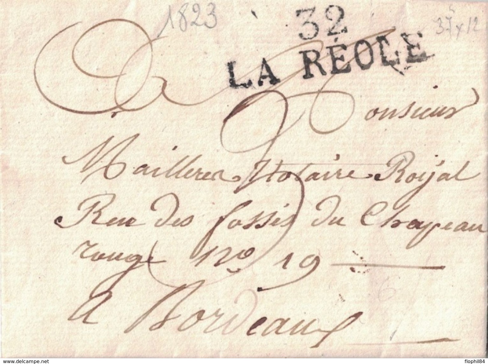 GIRONDE - 32 LA REOLE - LETTRE DE SAVIGNAC AVEC TEXTE ET SIGNATURE LE 28-10-1823 (P1) SUPERBE - 1801-1848: Précurseurs XIX