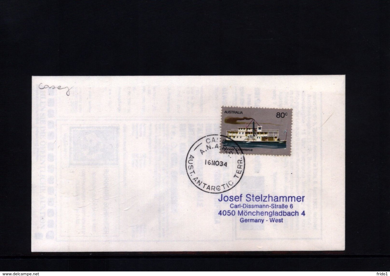 Australian Antarctic Territory 1984 Casey Station Interesting  Letter - Covers & Documents