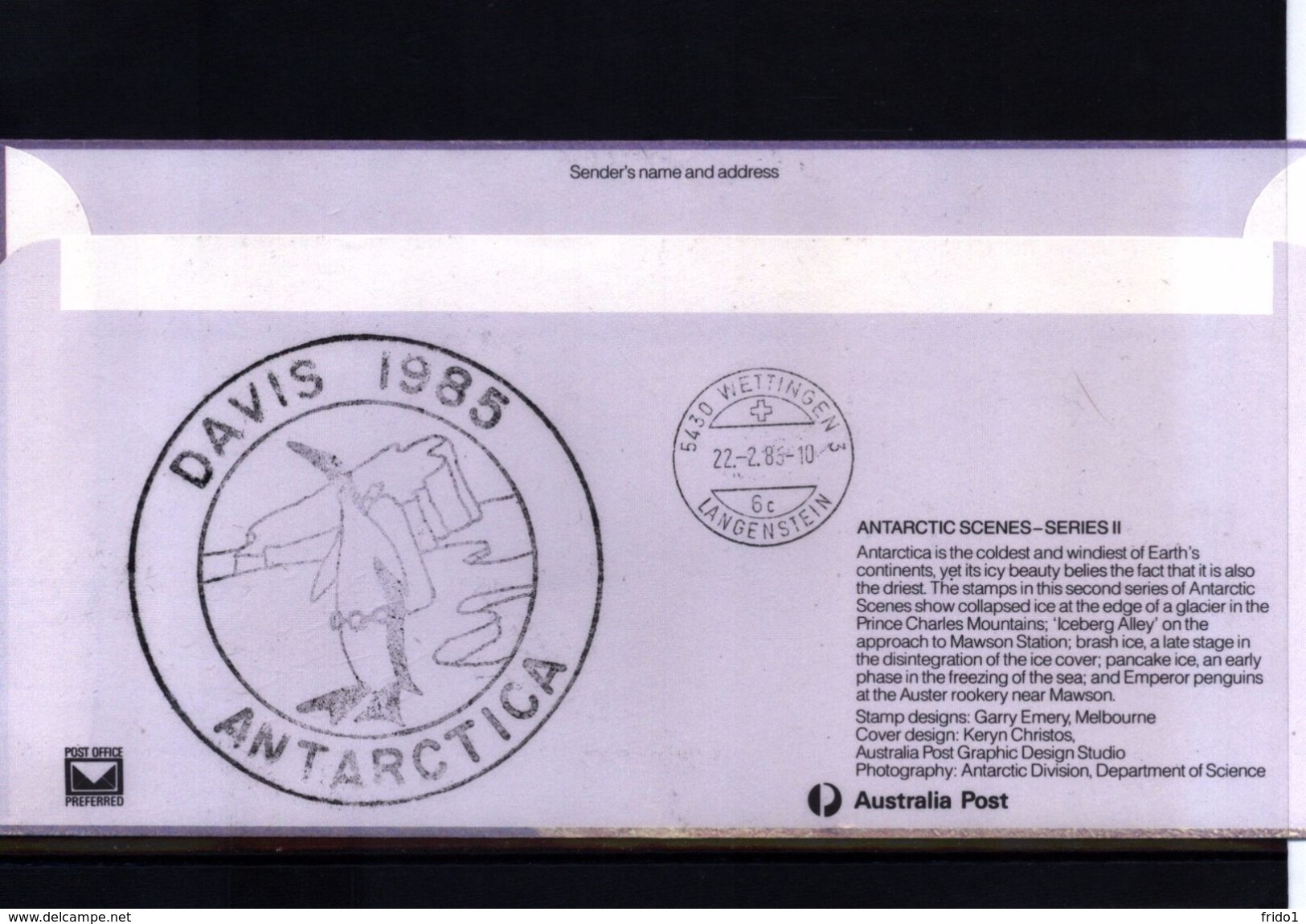 Australian Antarctic Territory 1985 Davis Station Interesting  Letter - Lettres & Documents