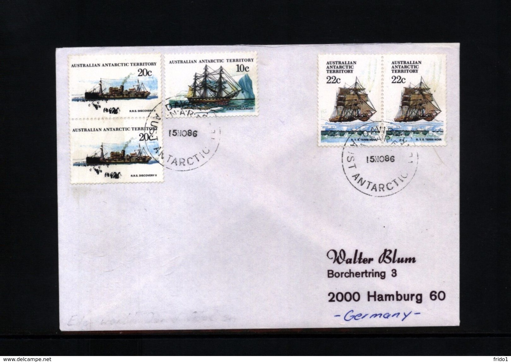 Australian Antarctic Territory 1986 Davis Station Interesting Ship  Letter - Lettres & Documents