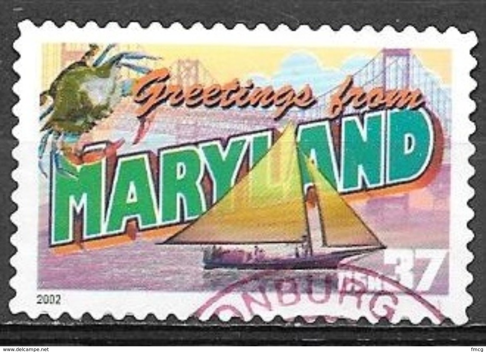 2002 37 Cents State Greetings, Maryland, Used - Used Stamps