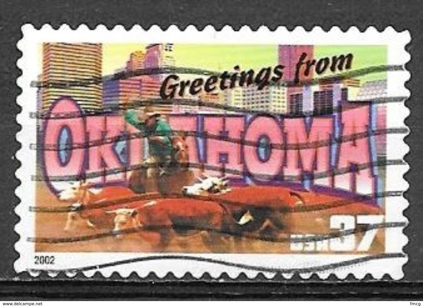 2002 37 Cents State Greetings, Oklahoma, Used - Used Stamps