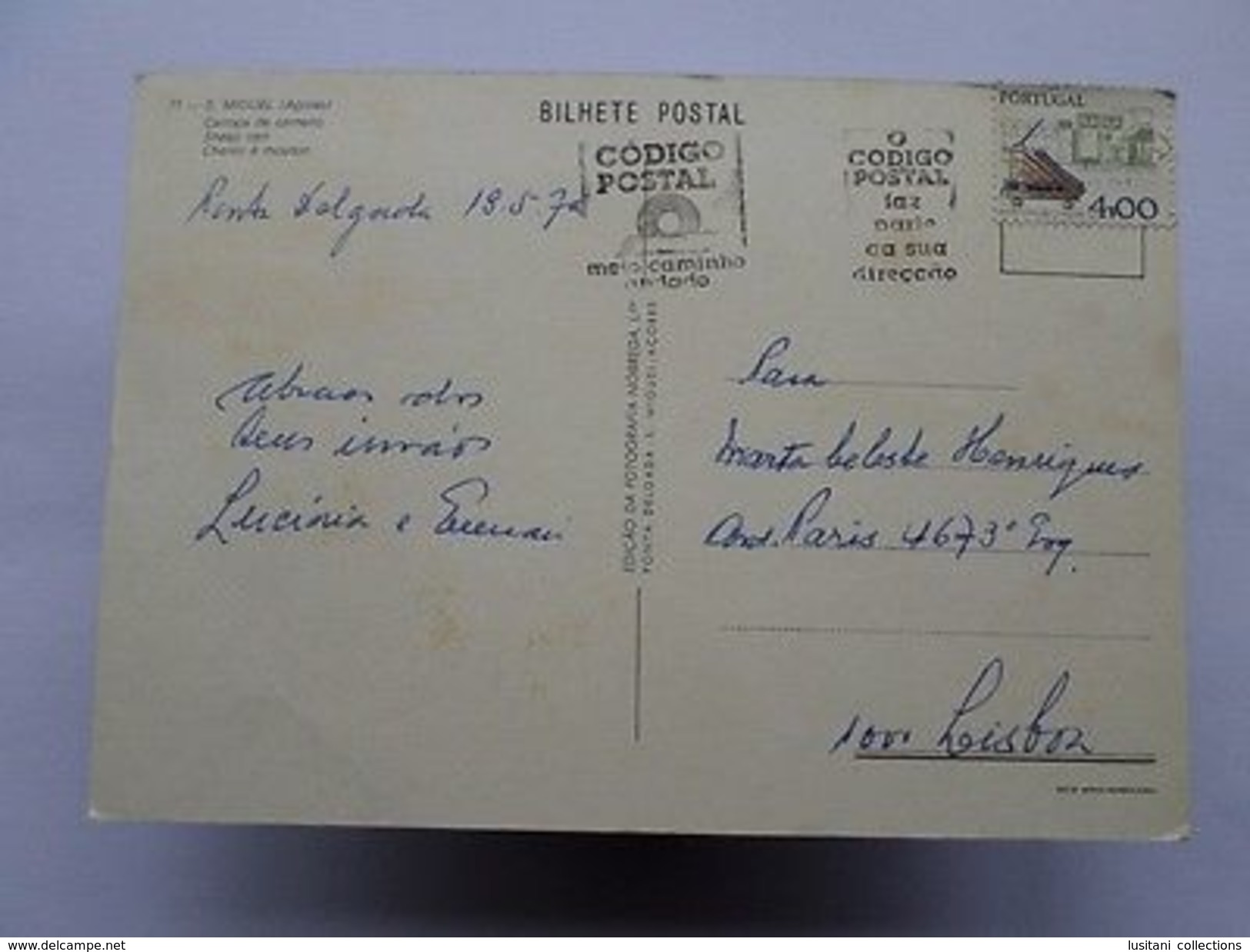 Pc 1960s PORTUGAL AZORES  AÇORES S. MIGUEL  ST. MICHAEL SHEEP CART  Z1 - Other & Unclassified