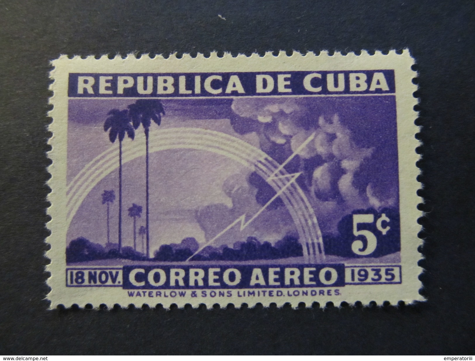 1936 - CUBA - LIGHTNING - SCOTT C22 AP9 5C - Airmail