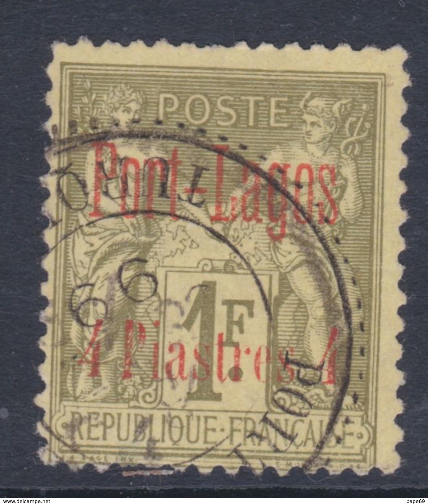 Port-Lagos N° 6 O  4 Pi Sur 1 F. Olive, Oblitération Moyenne 2 Dents Un Peu Courtes Sinon TB - Used Stamps