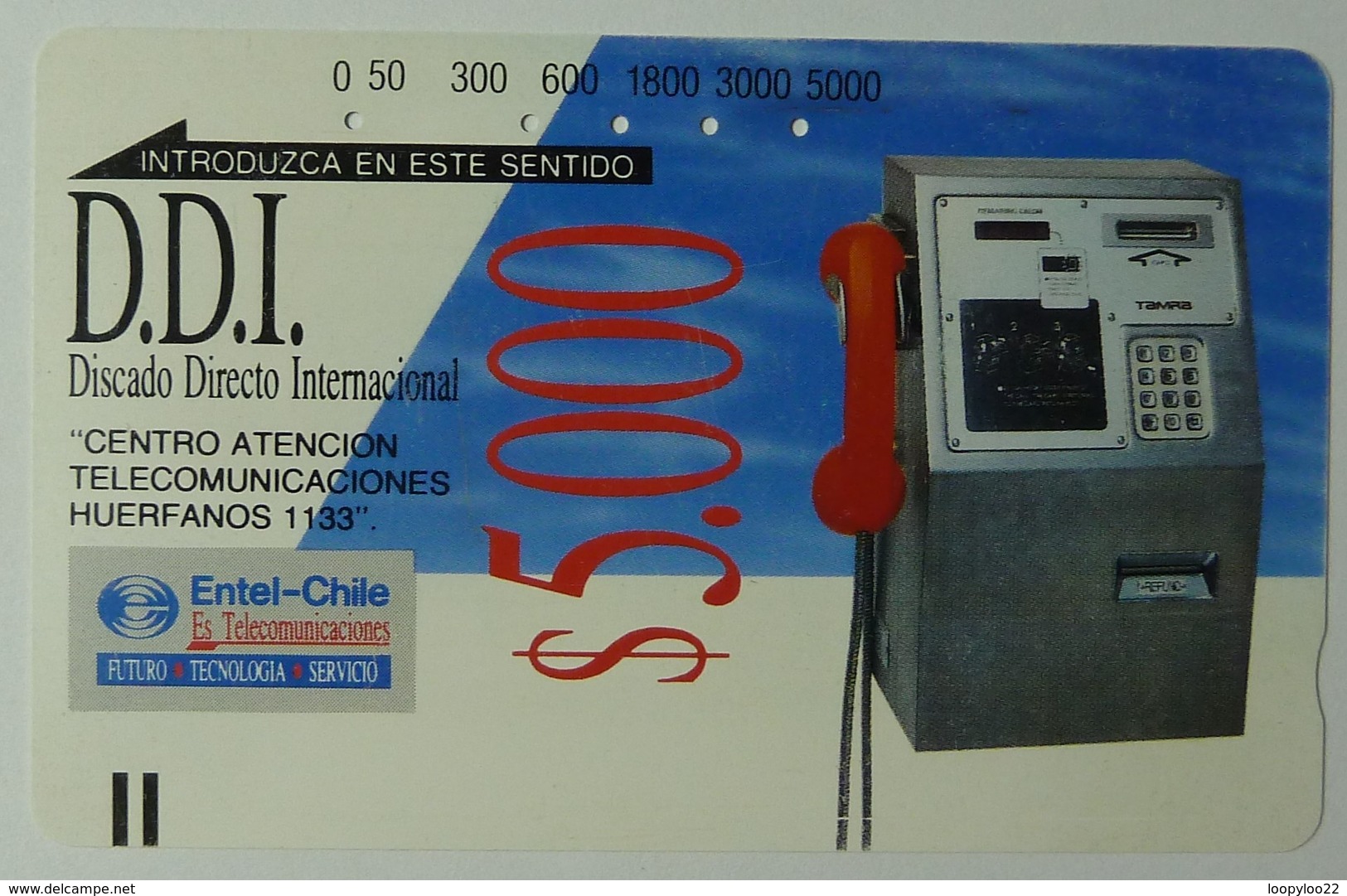 CHILE - Tamura - D1 - 1989  - $5.000 - Used - RRR - Chile