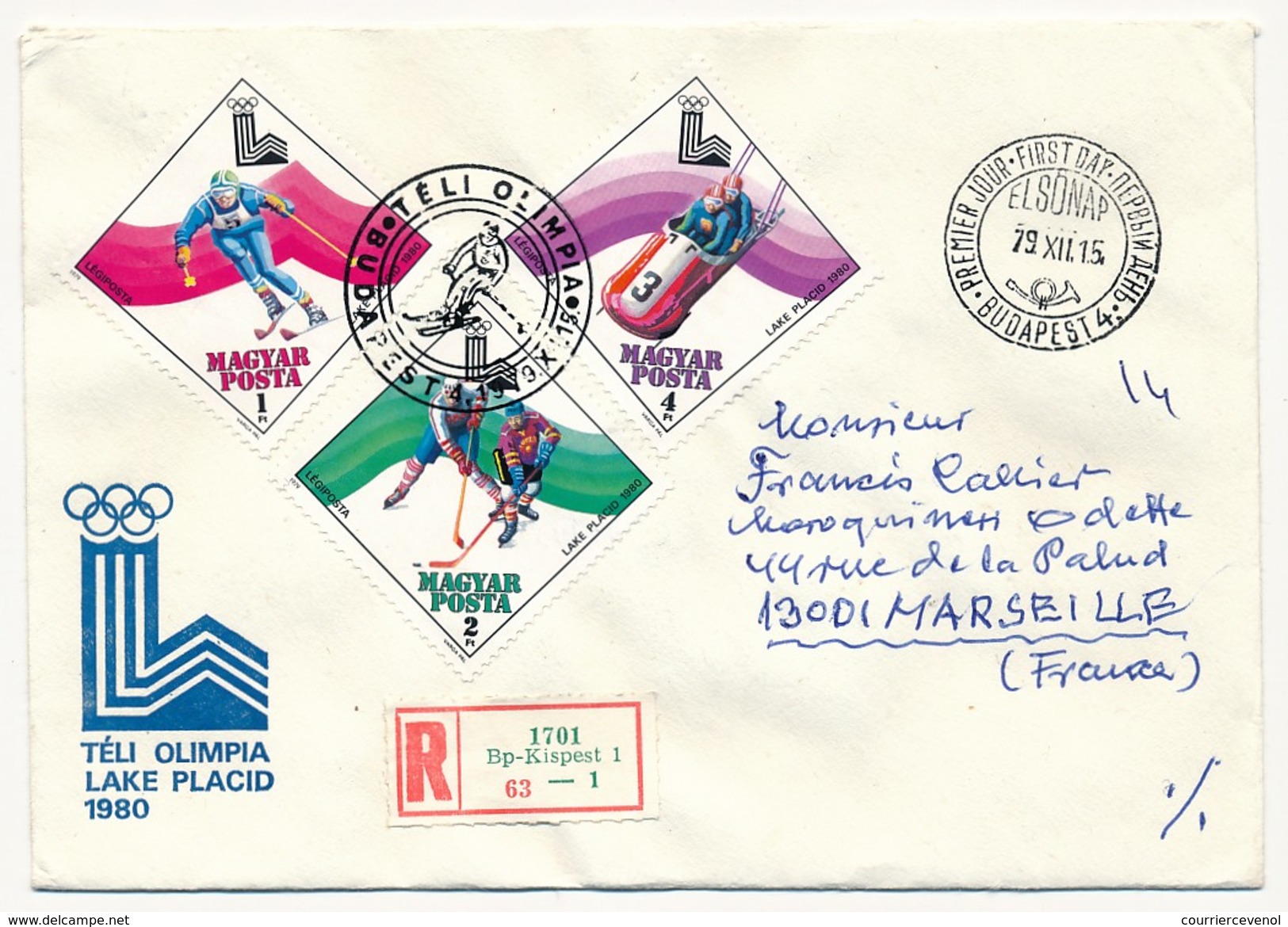 Hongrie - 2 Enveloppes FDC - Lake Placid 1980 - Hiver 1980: Lake Placid