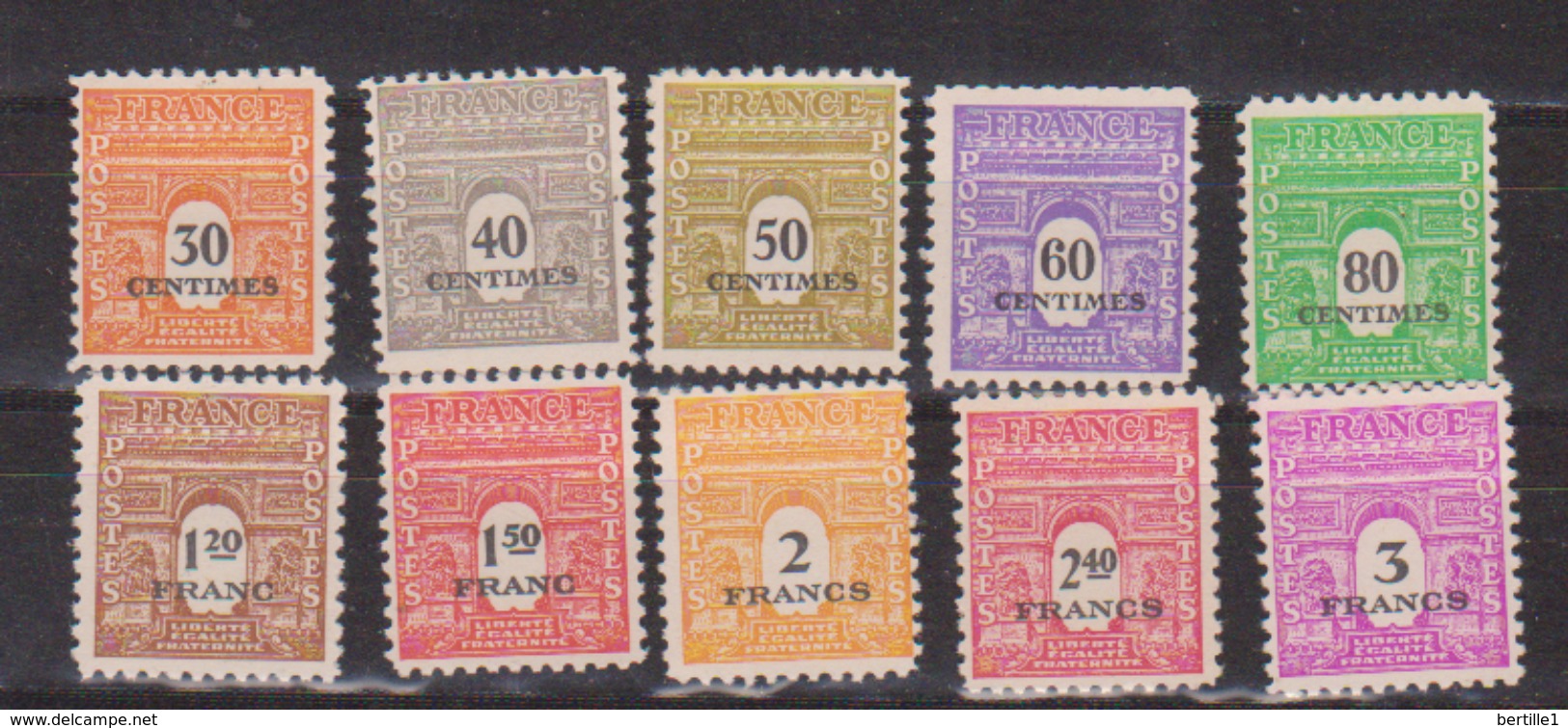 FRANCE      N° YVERT  :   702/711    NEUF SANS CHARNIERE - Neufs