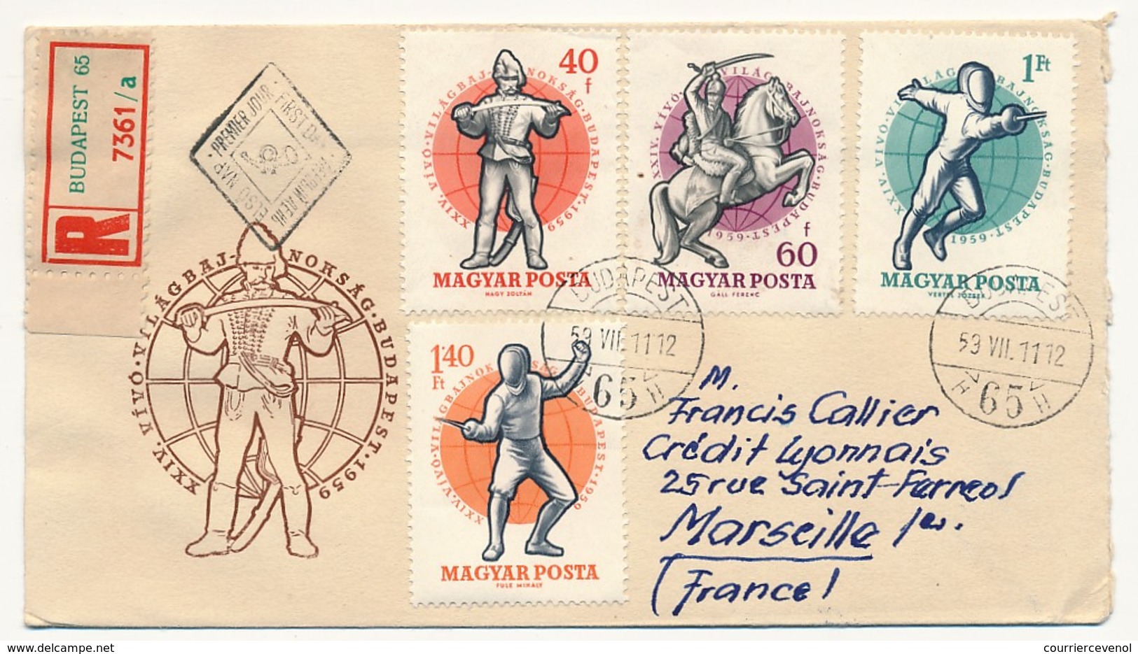 Hongrie - 2 Enveloppes FDC - Escrime 1956 - Fencing