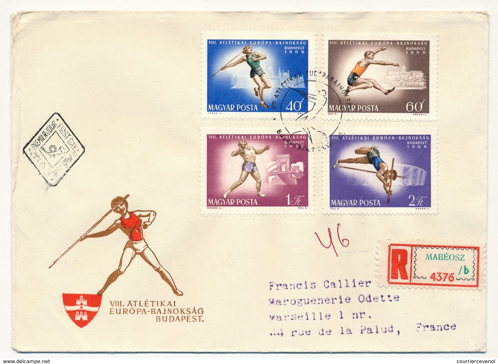 Hongrie - 2 Enveloppes FDC - Athlétisme 1966 - Leichtathletik