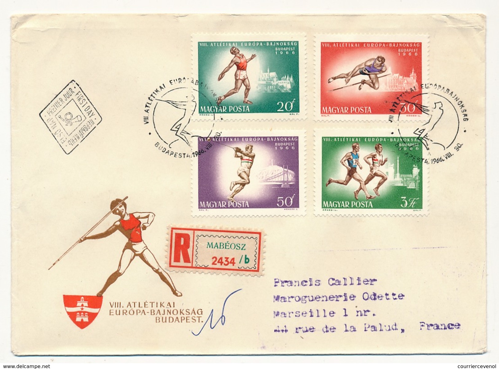 Hongrie - 2 Enveloppes FDC - Athlétisme 1966 - Athlétisme