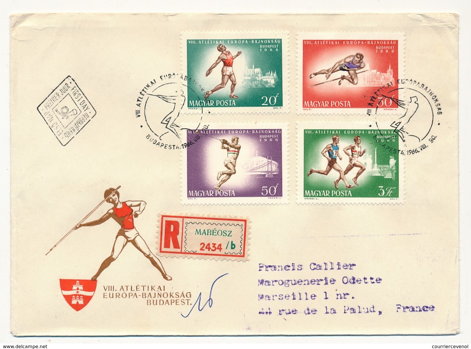 Hongrie - 2 Enveloppes FDC - Athlétisme 1966 - Leichtathletik