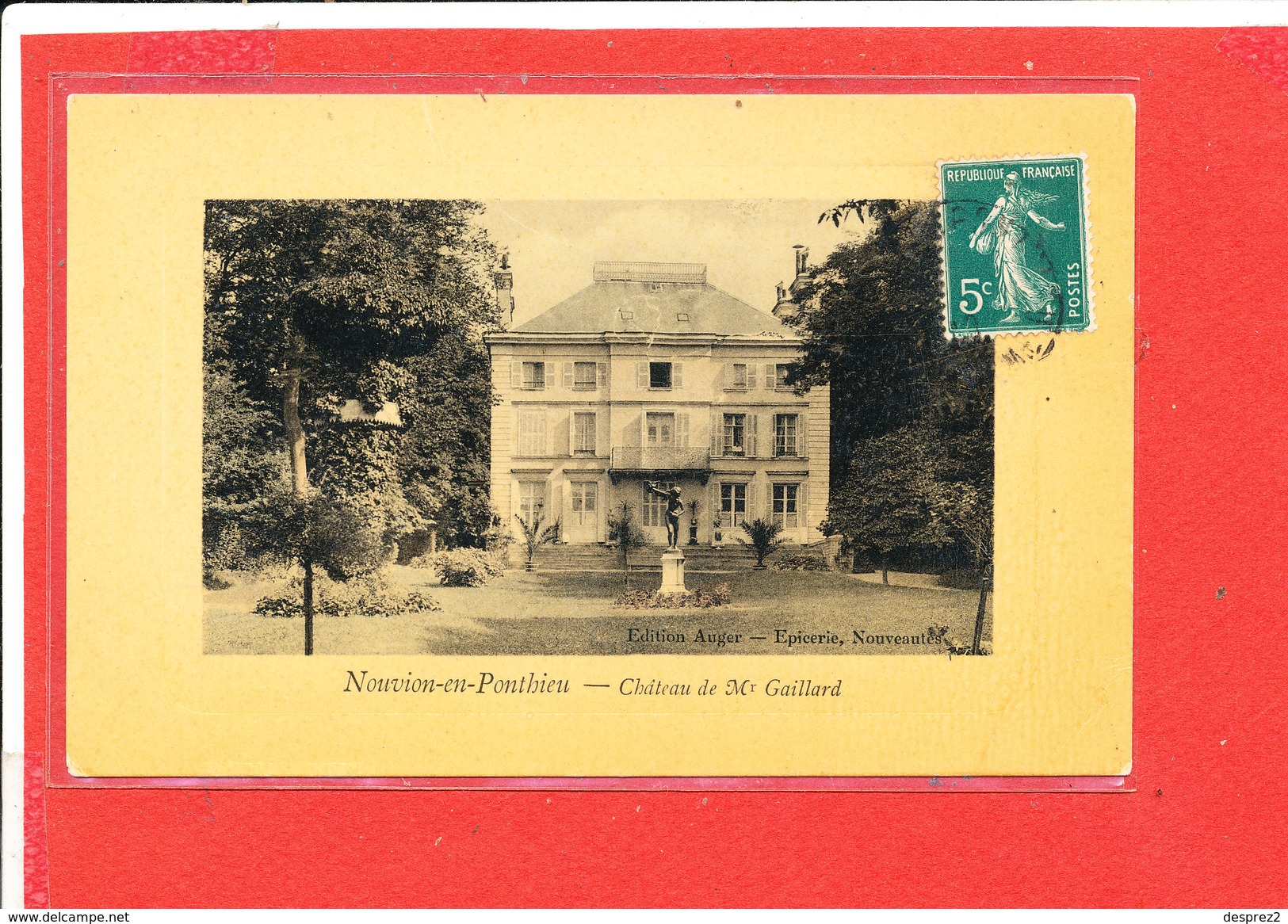 80 NOUVION En PONTHIEU Cpa Chateau De Mr Gaillard       Edit Auger - Nouvion