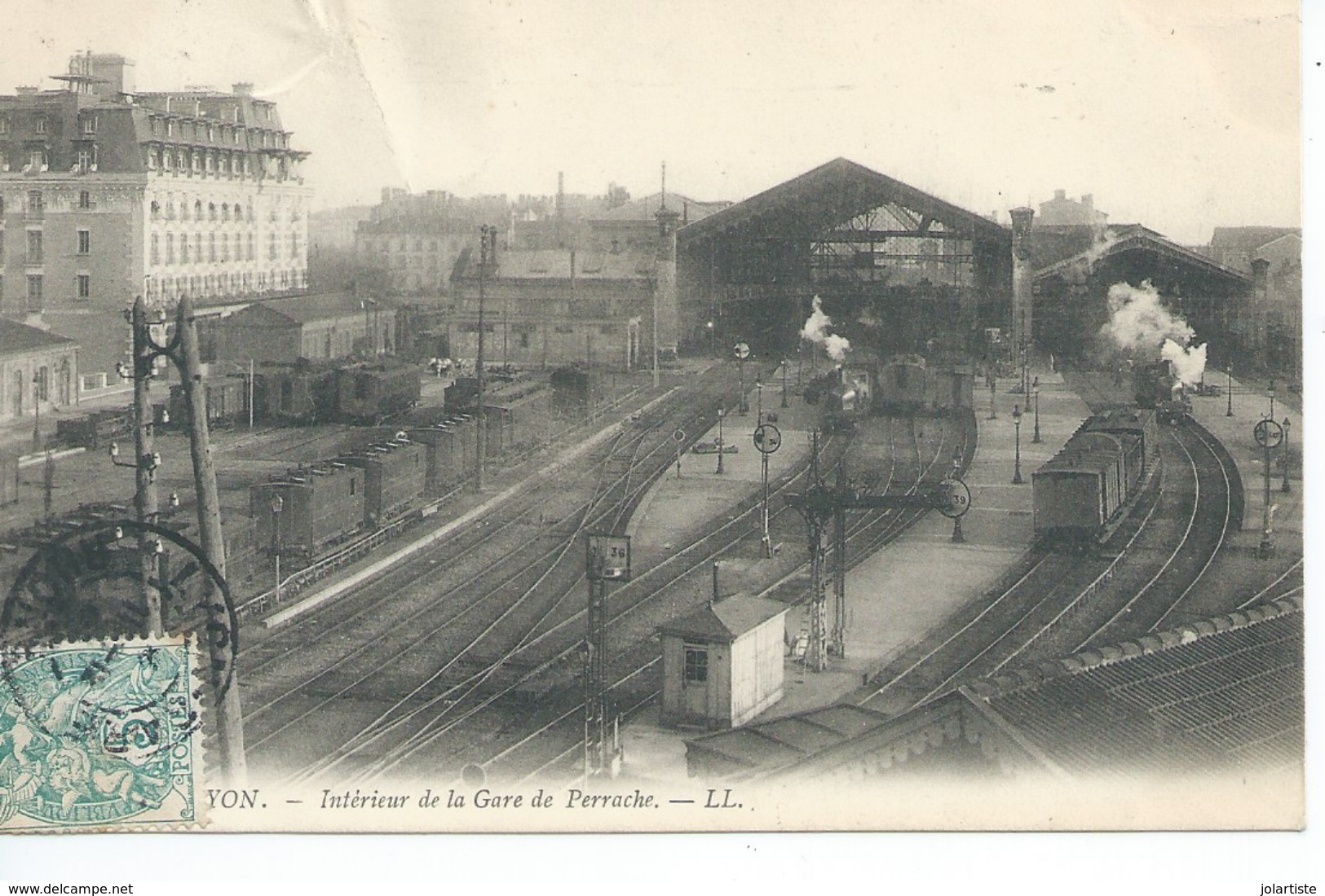 CPA LYON Interieur De La Gare De Perrache LL Ecrite 1907 Port 0,75 - Other & Unclassified