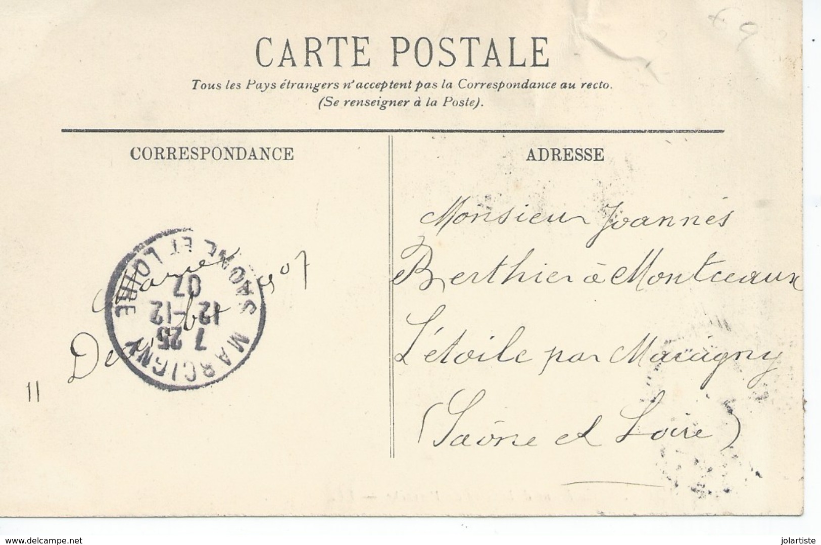 CPA LYON Interieur De La Gare De Perrache LL Ecrite 1907 Port 0,75 - Other & Unclassified