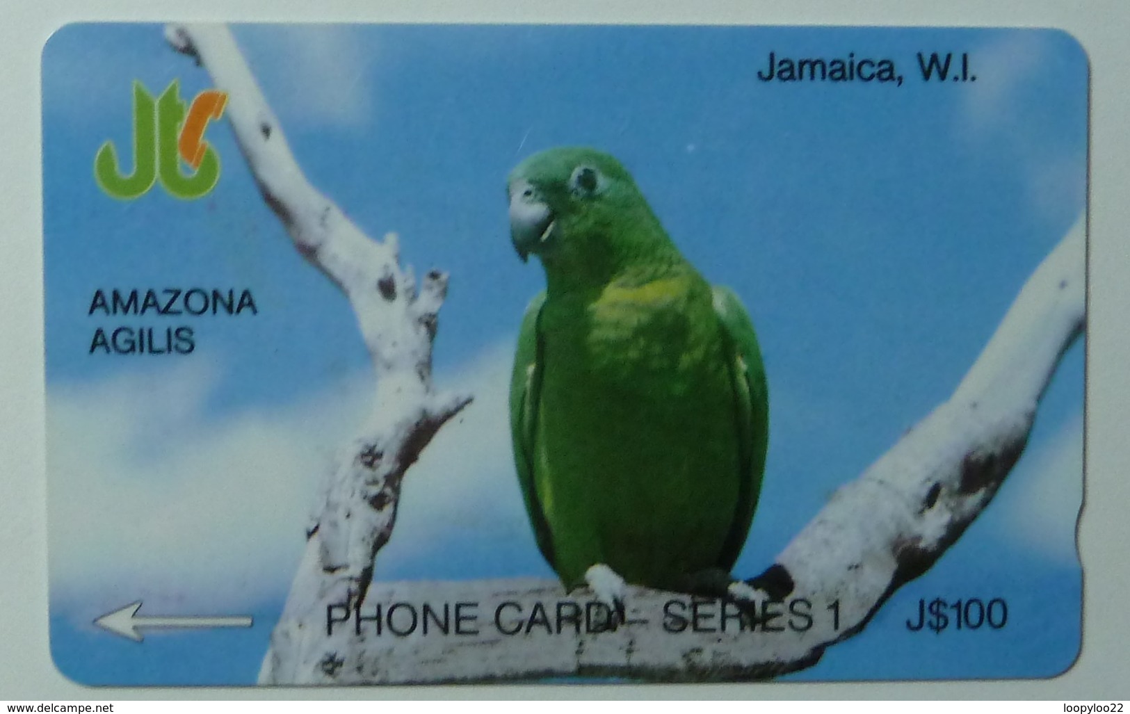 Jamaica - GPT - JAM-8A - 8JAMA - Amazona Agilis - $100 - Used - Jamaïque