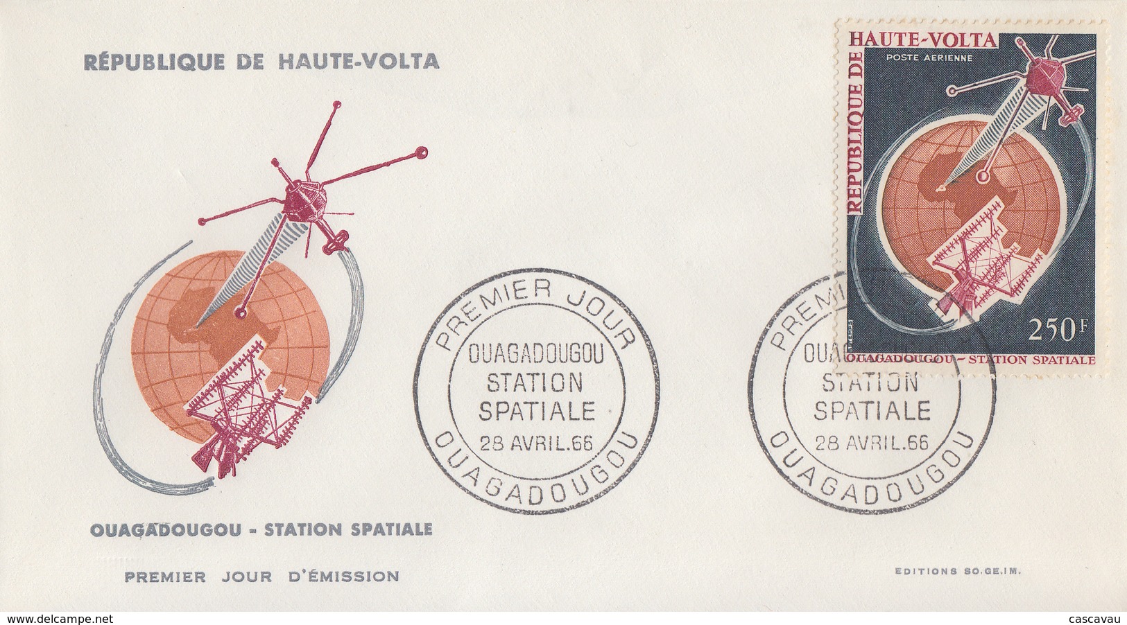 Enveloppe  FDC  1er  Jour    HAUTE  VOLTA     Station   Spatiale   OUAGADOUGOU   1966 - Afrique