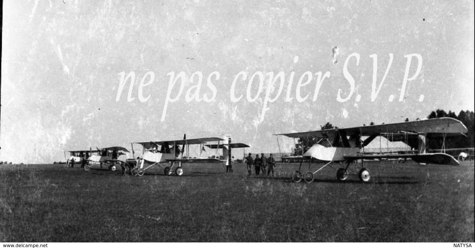 Guerre 14-18 AVIATION LES AVIONS PRETS AU DEPART Négatif  Militaire Escadrille VB 110 Aerodrome MALZEVILLE 1915 - 1914-18