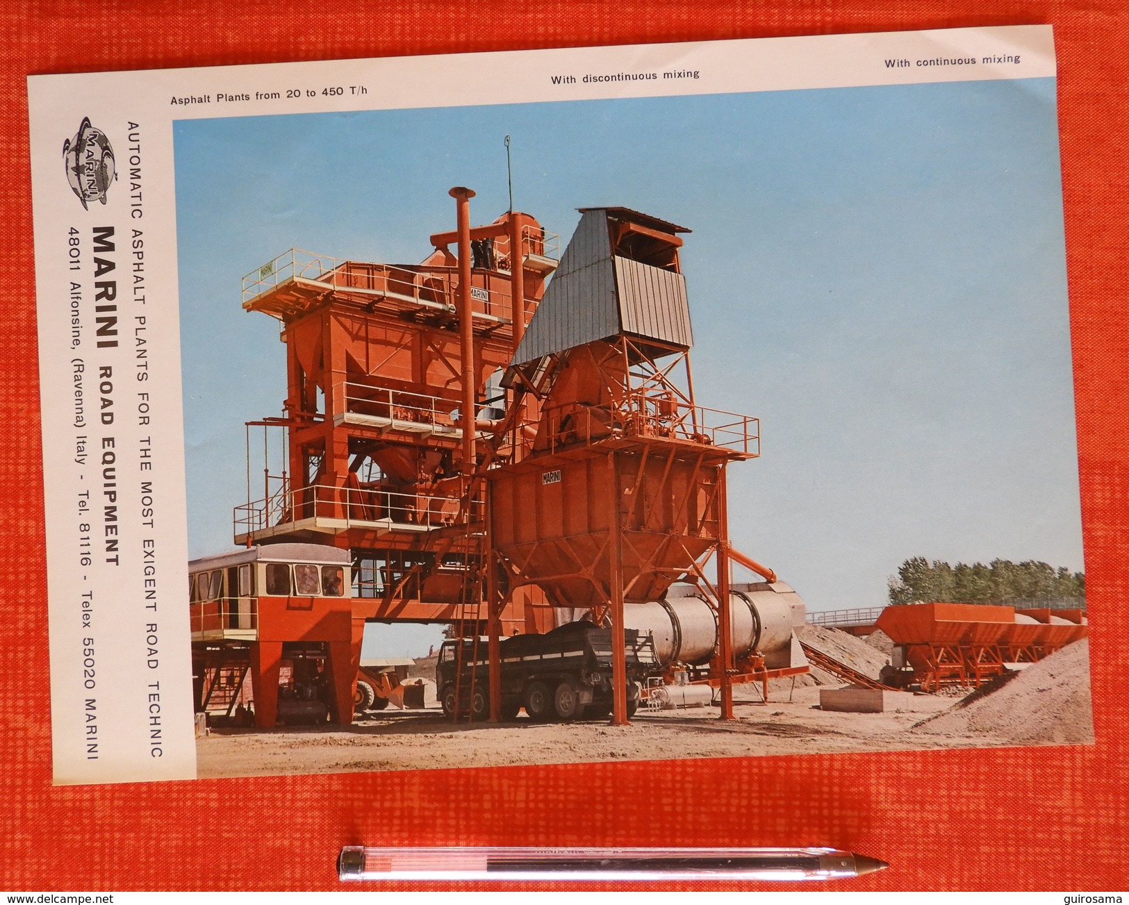 Marini (machine De Construction Des Routes) - Années 50 Et 60 - 2 Docs - Bitume, Asphalte - Roads - Strate - Italie