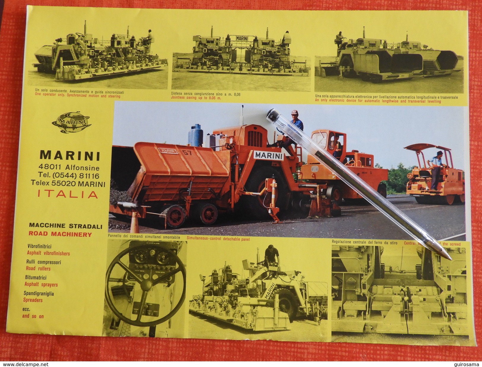 Marini (machine De Construction Des Routes) - Années 50 Et 60 - 2 Docs - Bitume, Asphalte - Roads - Strate - Italia