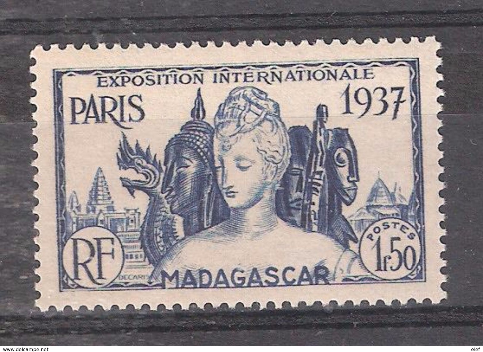 MADAGASCAR 1937, Exposition Internationale De Paris,  : Yvert 198 , 1 F 50 Bleu , Neuf ** / MNH, TB - Neufs