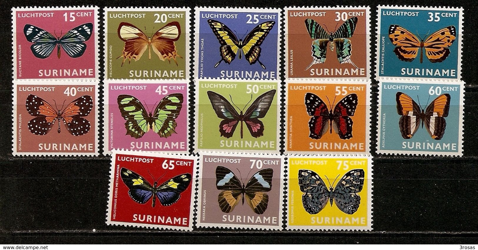 Surinam 1972 Papillons Butterflies Set Complete MNH ** Super BARGAIN - Surinam ... - 1975