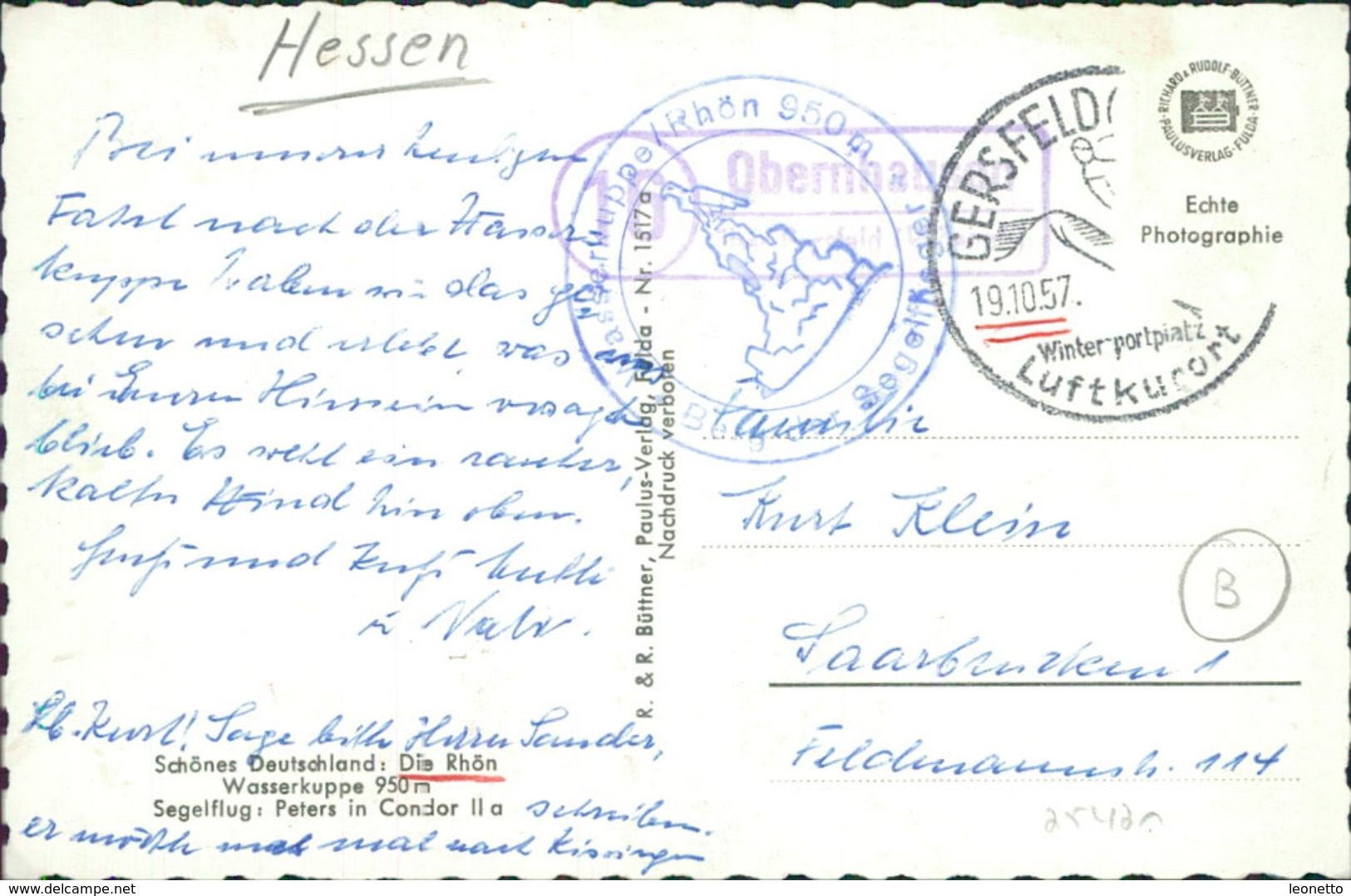 AK Segelflug, Vol à Voile, Gliding, Die Rhön, Wasserkuppe, Segelflug, O 1957, Große Büge, Pli (25421) - Sonstige & Ohne Zuordnung