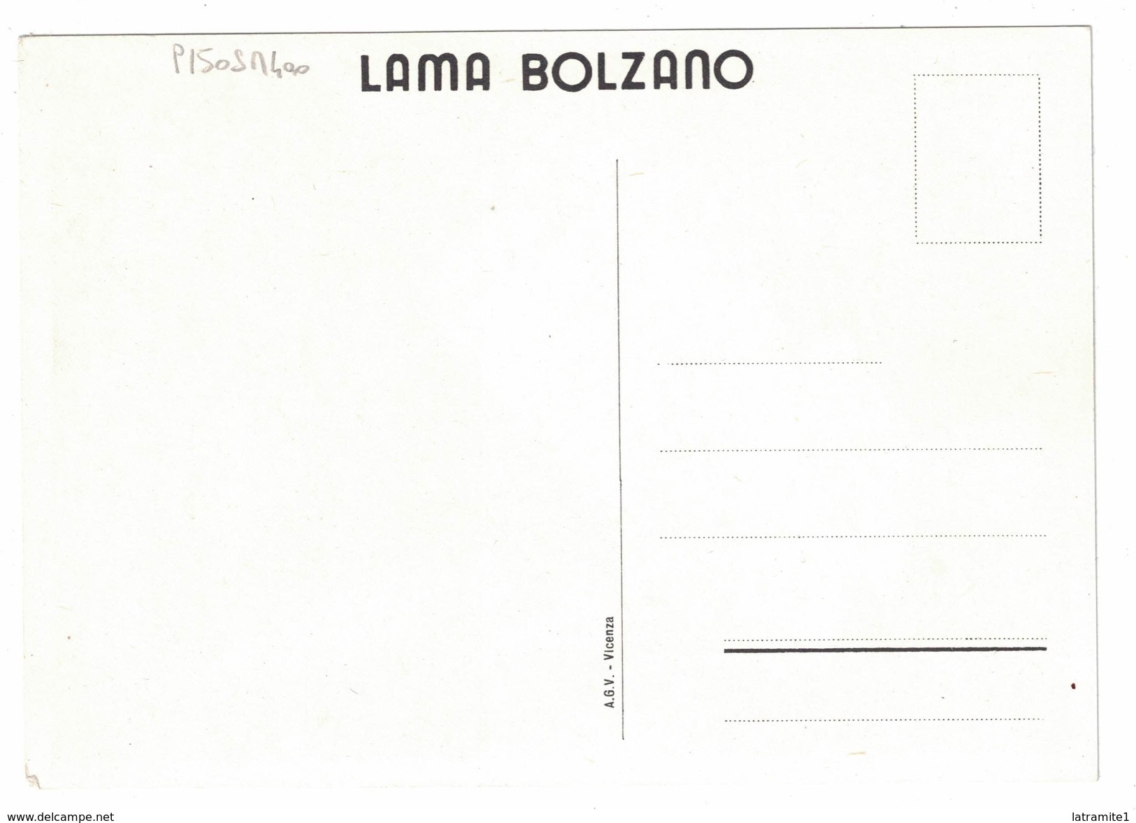 CARTOLINA PUBBLICITARIA LAMA BOLZANO   Illustratore BOCCASILE GINO - Pubblicitari