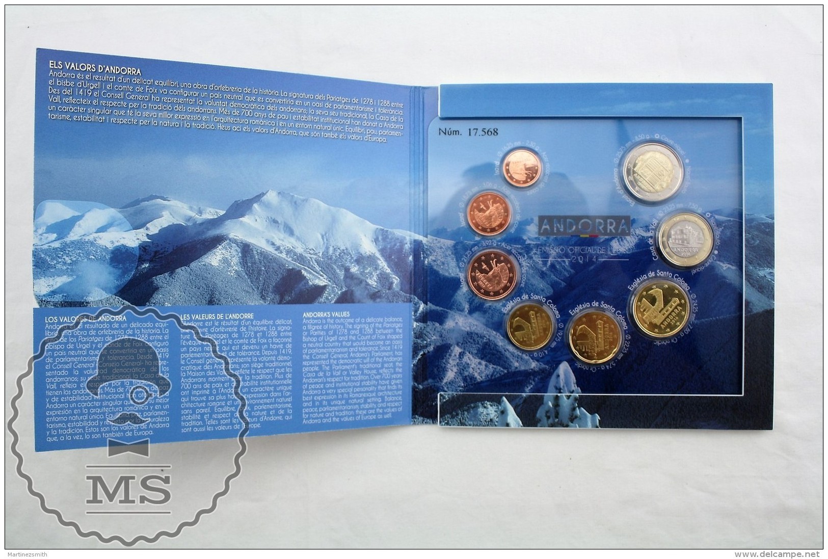 Andorra 2014 -  Official Coin Set  - 8 Coins Set: 1 Cent - 2 Euros - New - Andorra