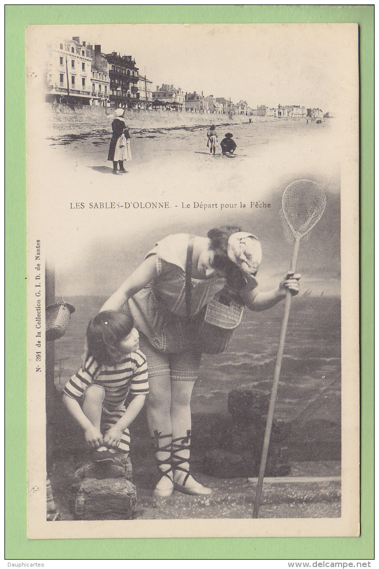 Les Sables D'Olonne : Le Départ Pour La Pêche. Dos Simple. TBE. 2 Scans. Edition G I D - Sables D'Olonne