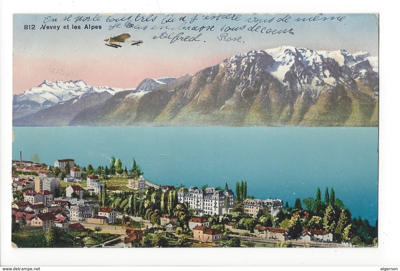 18078 - Vevey Et Les Alpes Avion 1913 - Vevey