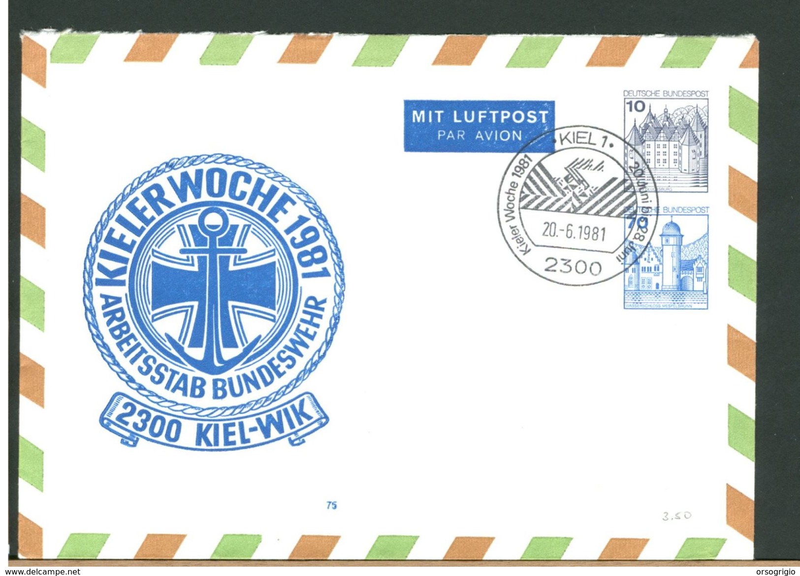 GERMANY - BUNDESWEHR - KIEL WOCHE 1981 - Enveloppes Privées - Neuves