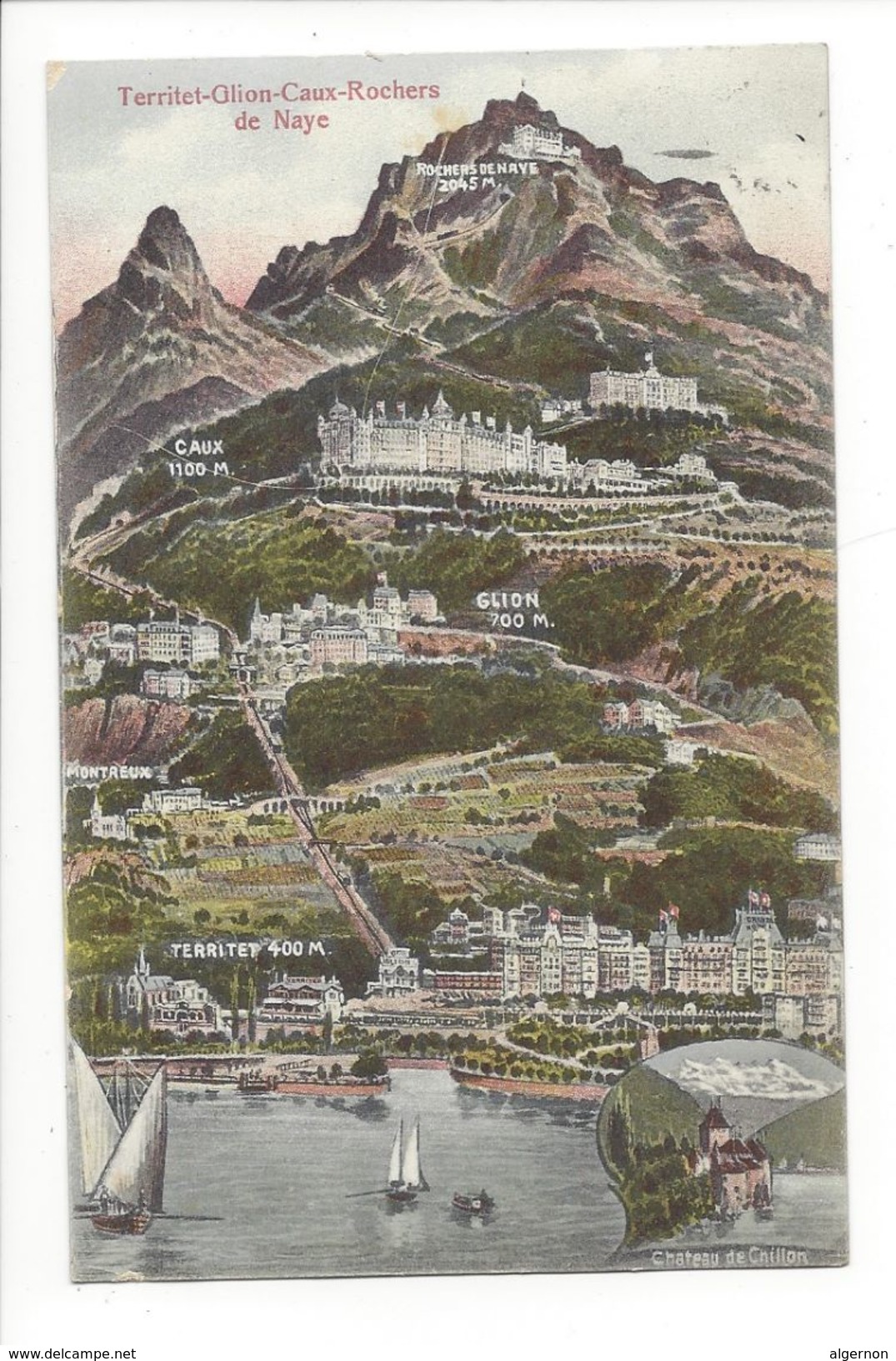 18079 - Territet-Glion-Caux-Rochers De Naye 1910 - Roche